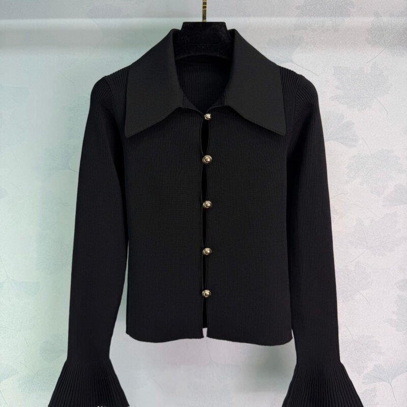 Self-Portrait Early Spring New Style Black Knitted Cardigan D10101