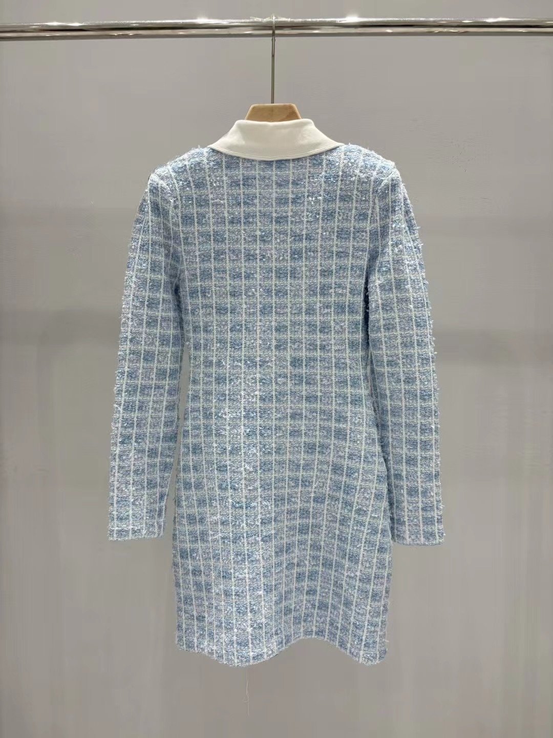 Self-portrait collared blouse with small Shangfeng butterfly knot knitted dress D10103 - Image 3