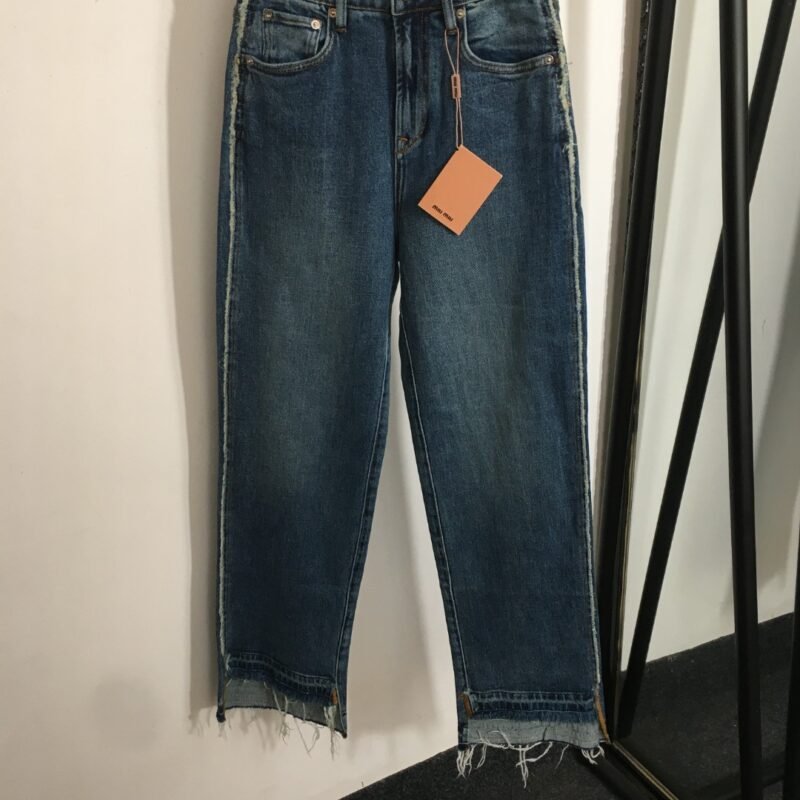 MIUMIU Irregular Cuff Denim Pants W6011001