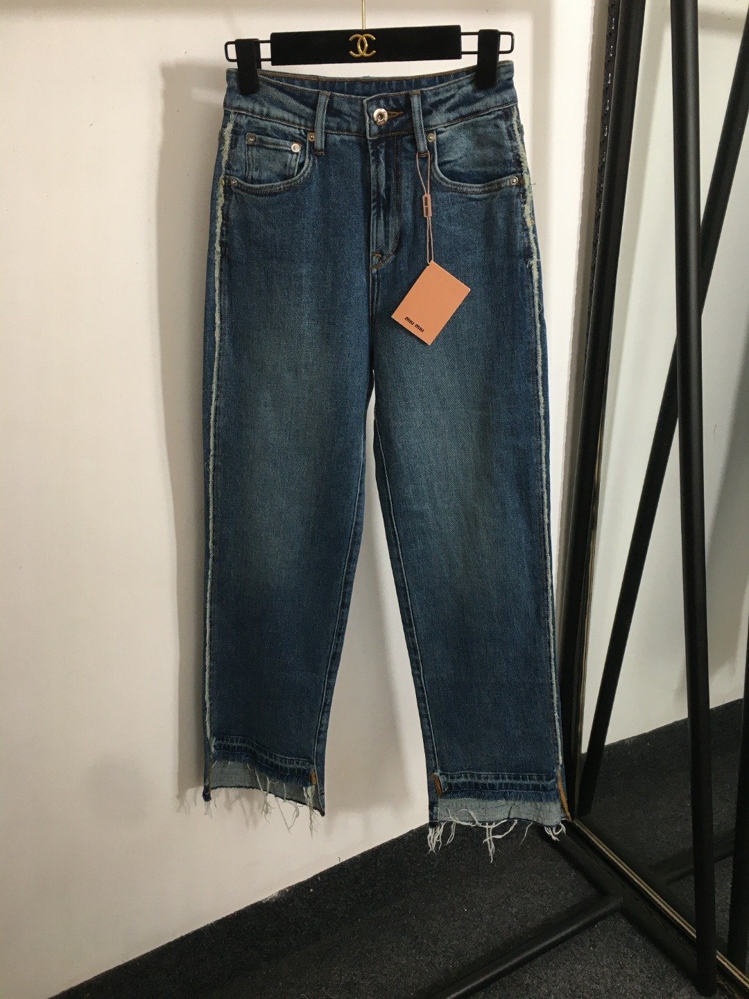 MIUMIU Irregular Cuff Denim Pants W6011001