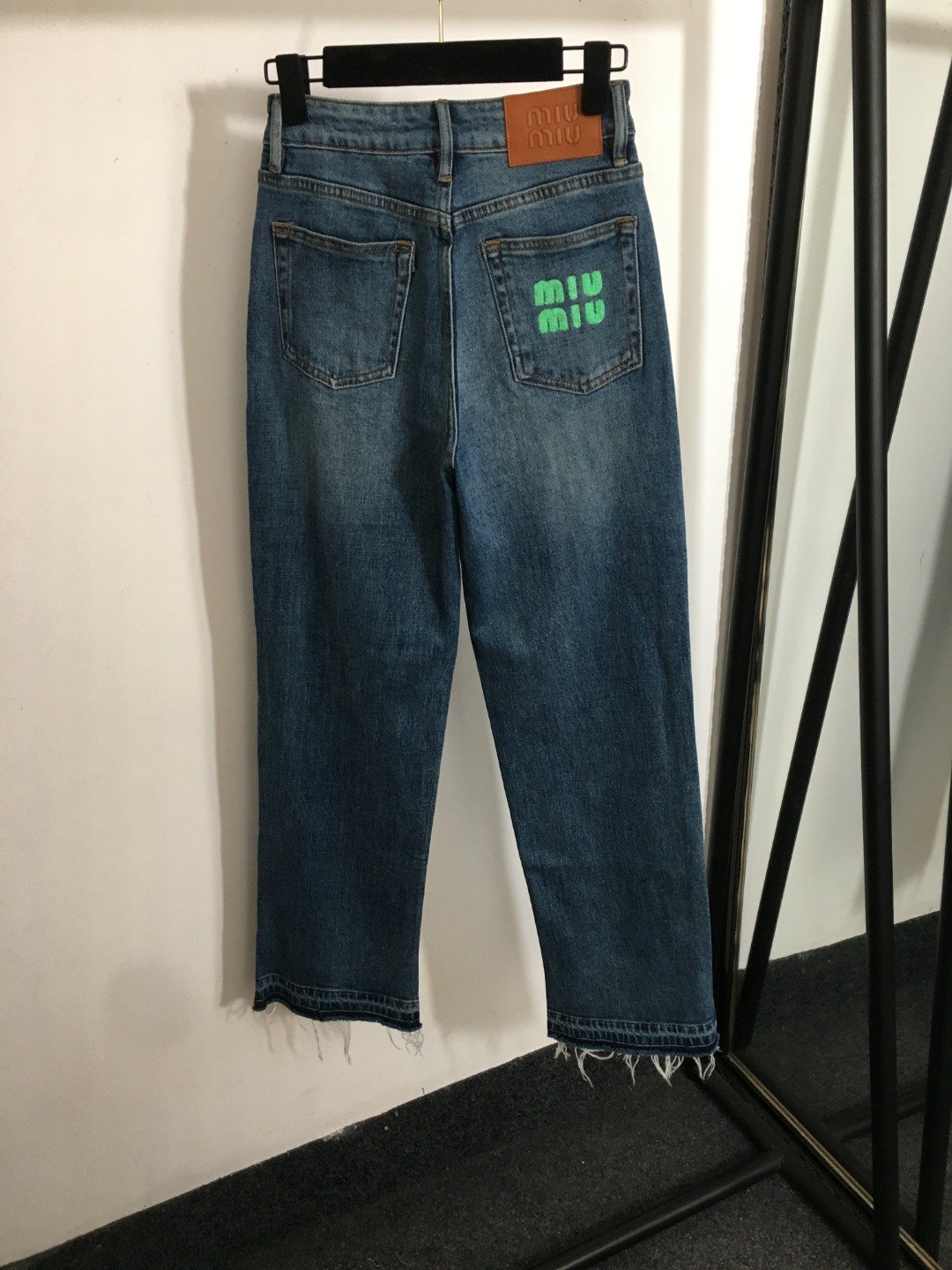 MIUMIU Irregular Cuff Denim Pants W6011001 - Image 6