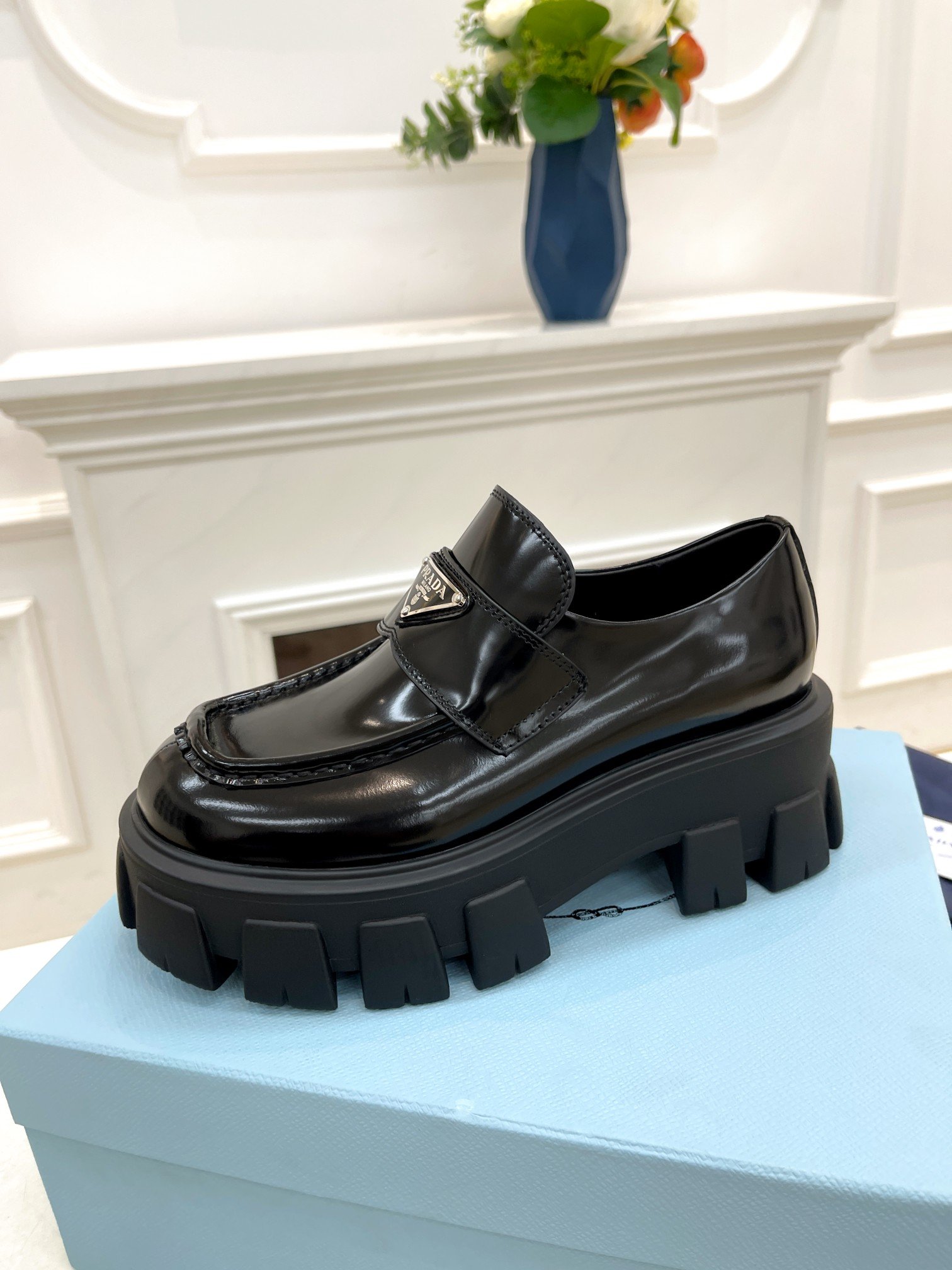 Prada 55mm Monolith Leather Loafers B6011203 - Image 6
