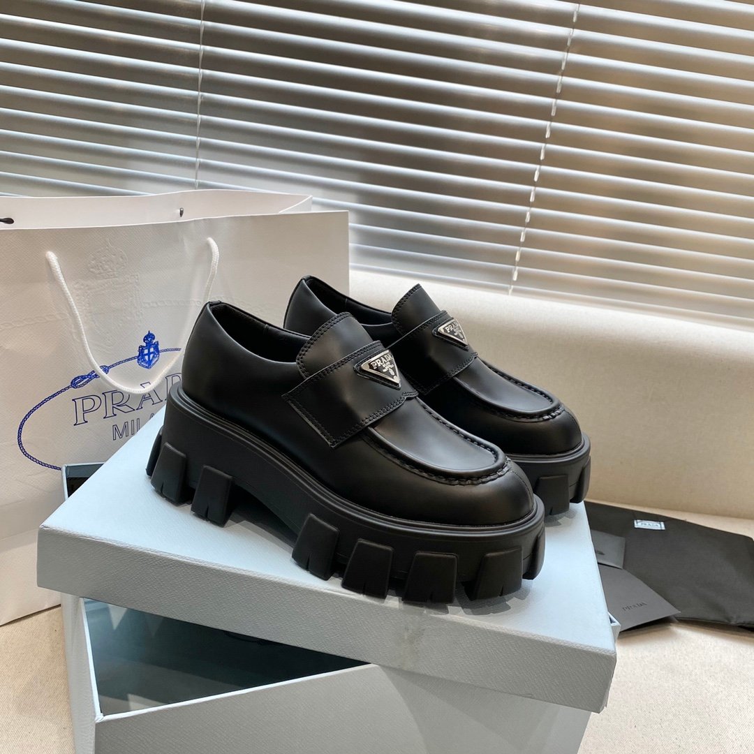 Prada 55mm Monolith Leather Loafers B6011203 - Image 9