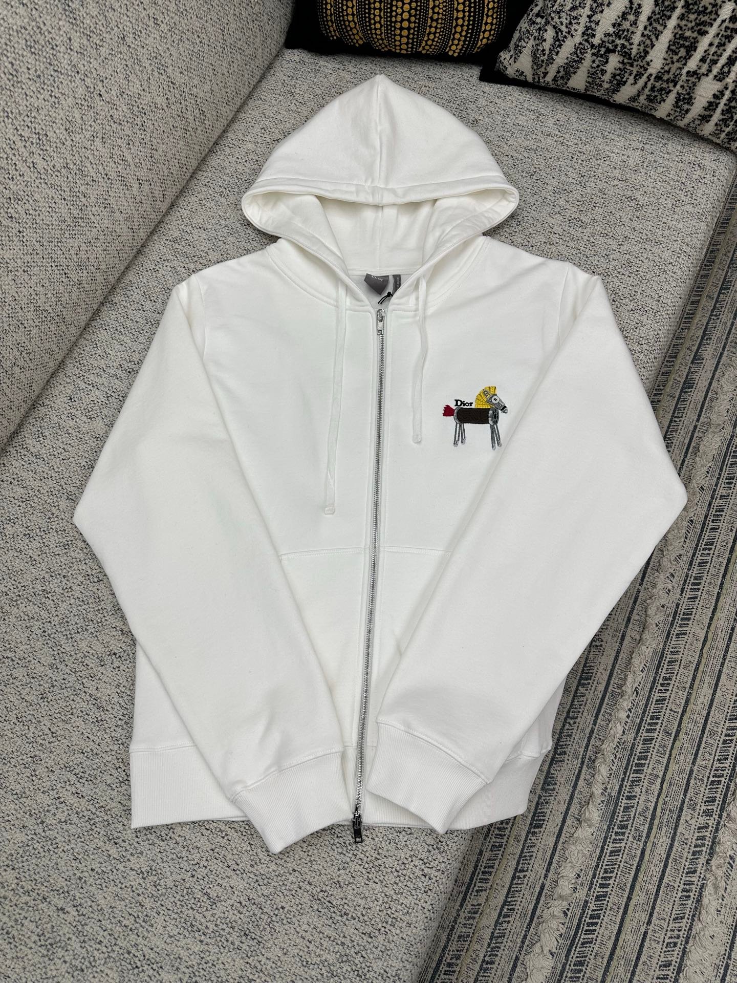 DIOR loose-fit zipper hooded sweatshirt W6012106