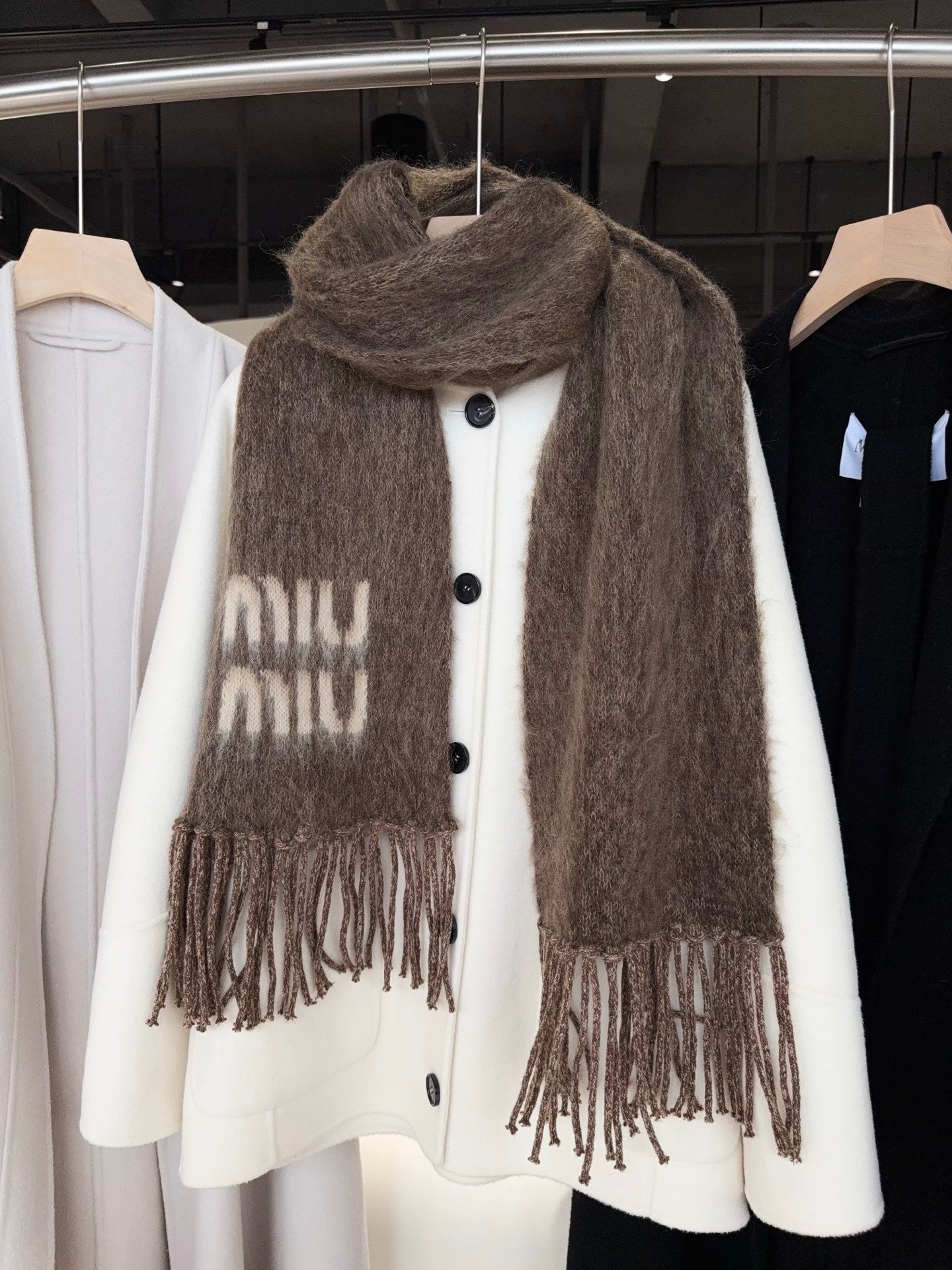 Miu Miu Tobacco Wool And Mohair Scarf W6012204 - Image 3