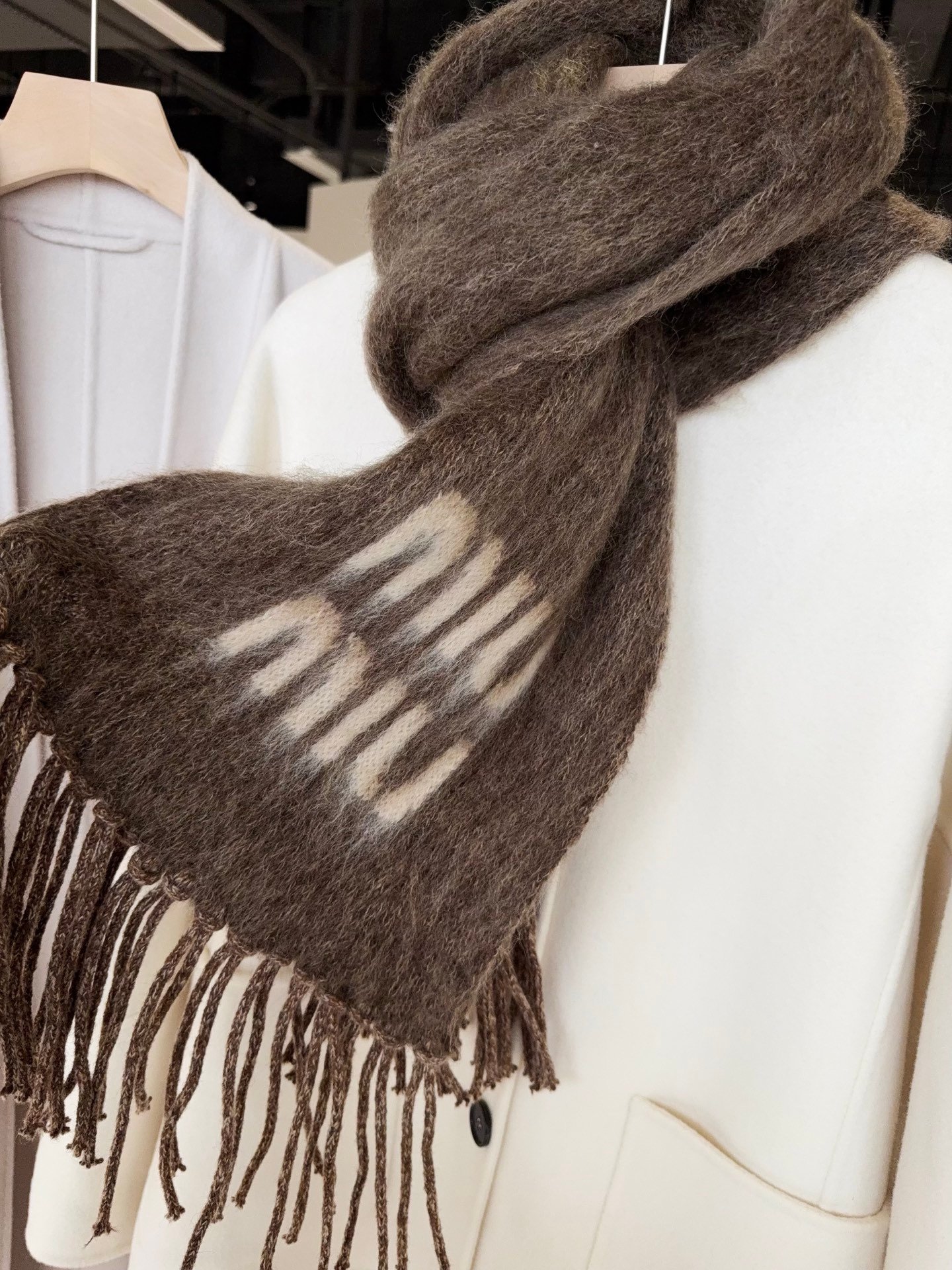Miu Miu Tobacco Wool And Mohair Scarf W6012204 - Image 6
