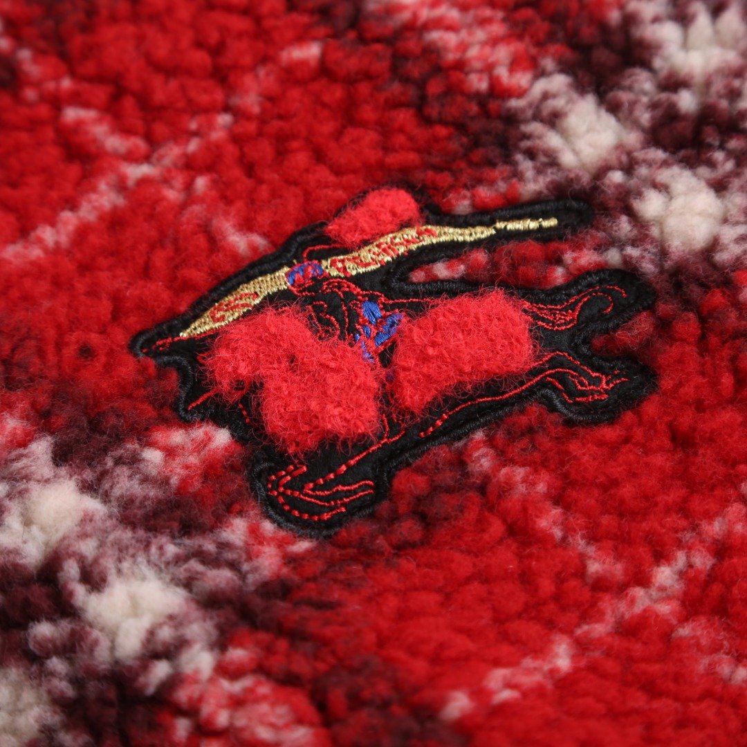 Burberry check wool blend suede coat M6012205 - Image 6