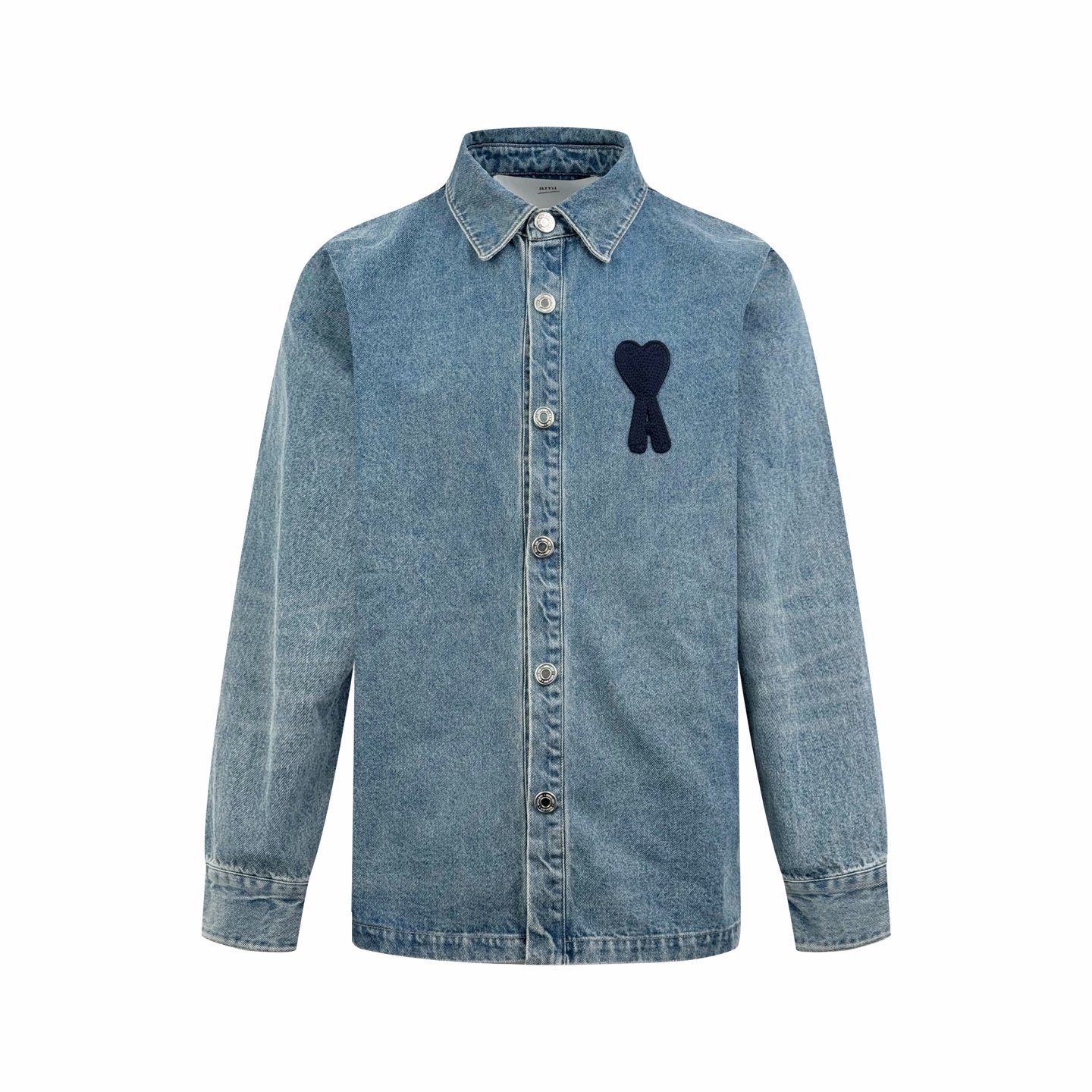 AMI PARIS Ami de Coeur Washed Denim Shirt M6012304