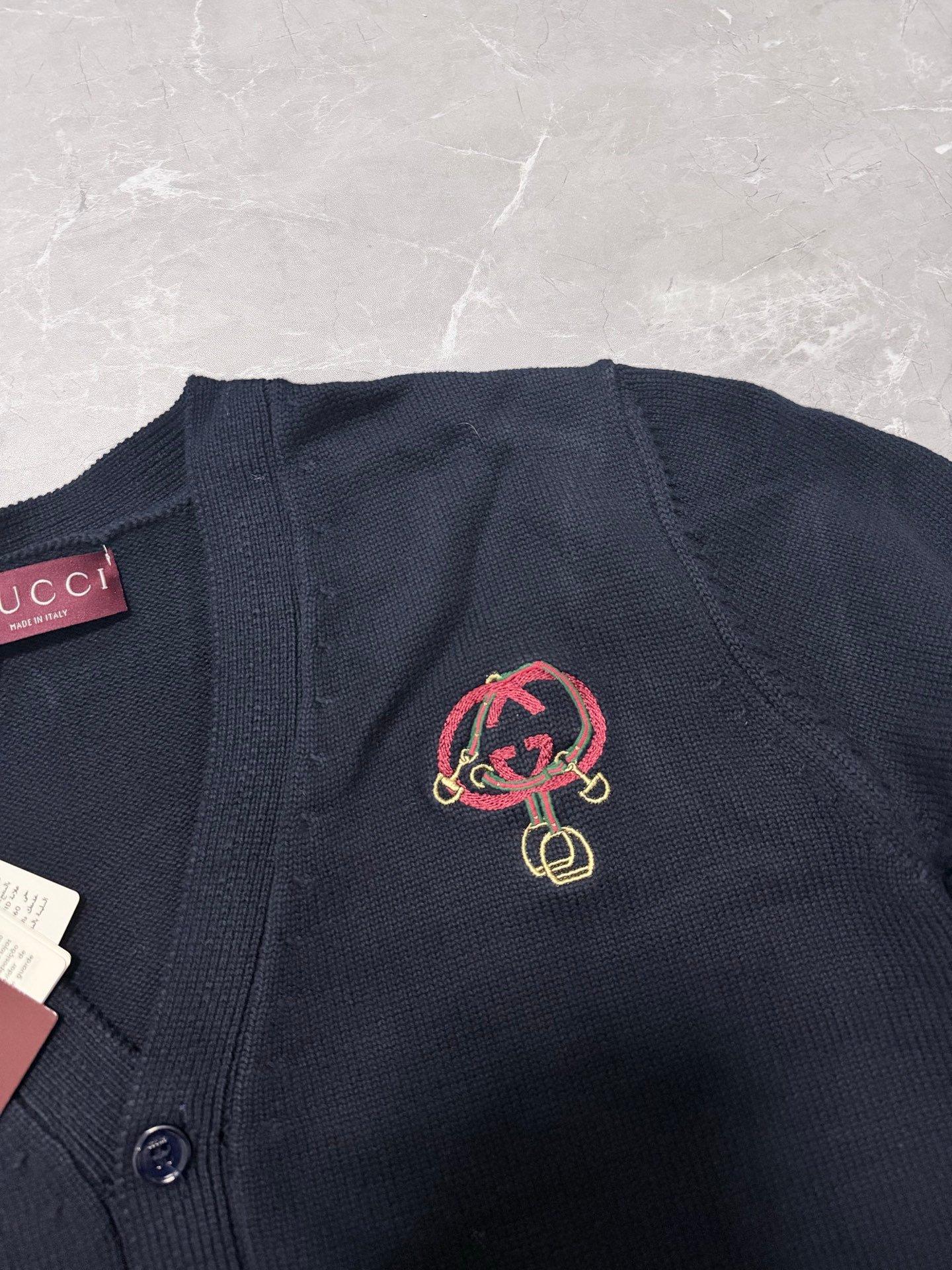 GUCCI Dark Blue Knitted Wool Cardigan M6012305 - Image 3