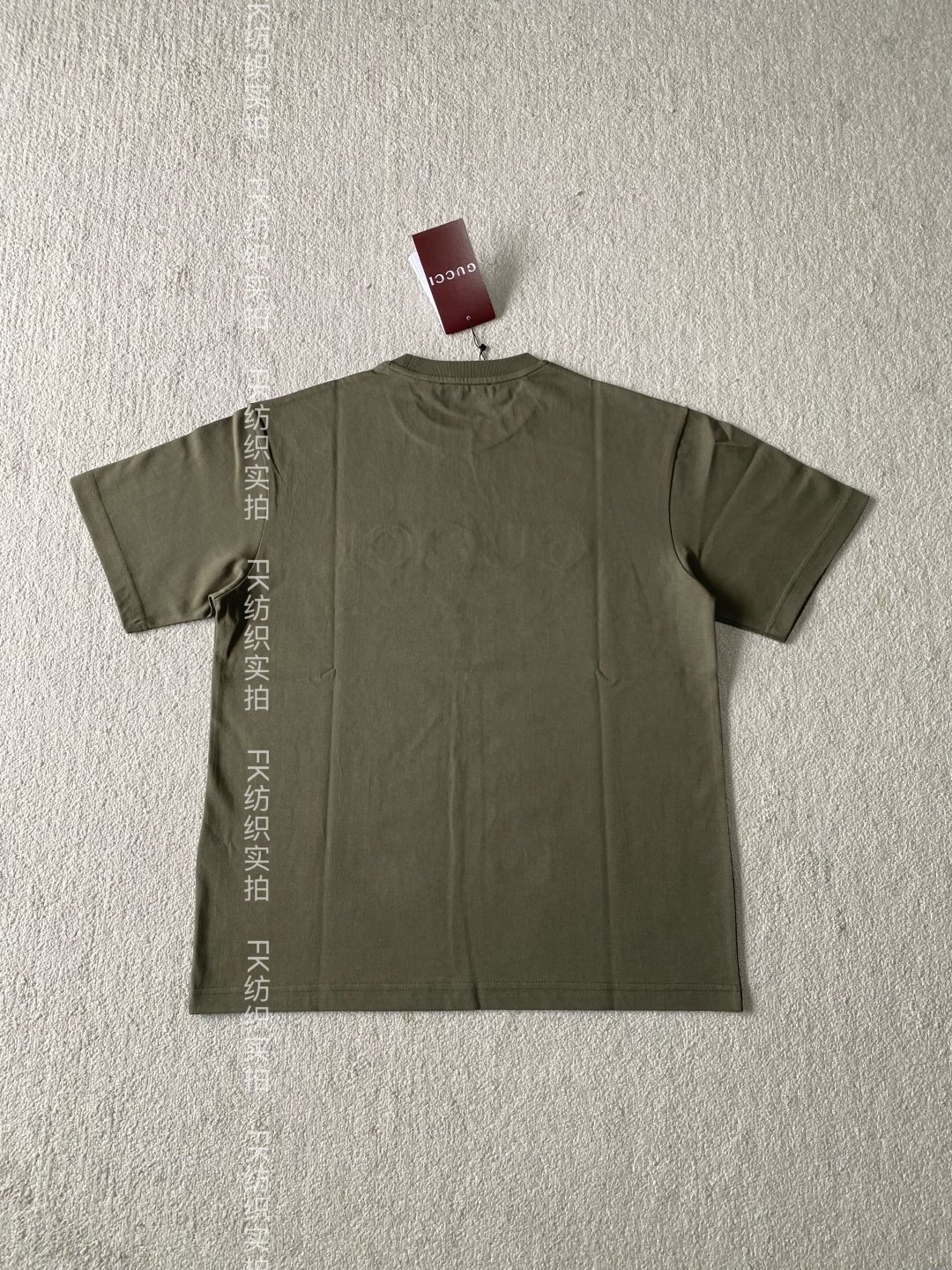 GUCCI Forest Green Embroidered Round-neck Short-sleeve Shirt M6012608 - Image 3
