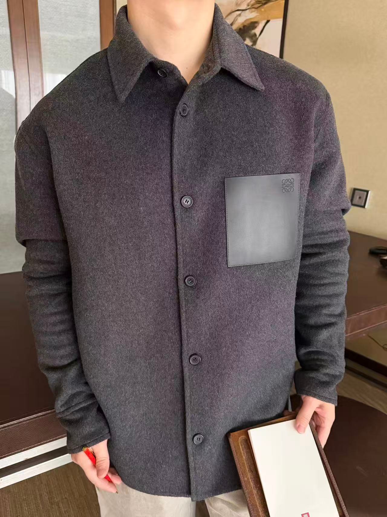 Loewe Overshirt in wool and cashmere M6012703 - Image 9