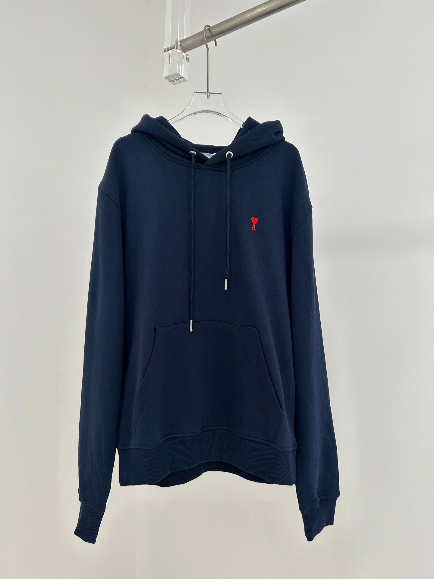 Ami Little Red Heart Drawstring Hooded Sweatshirt W6012705