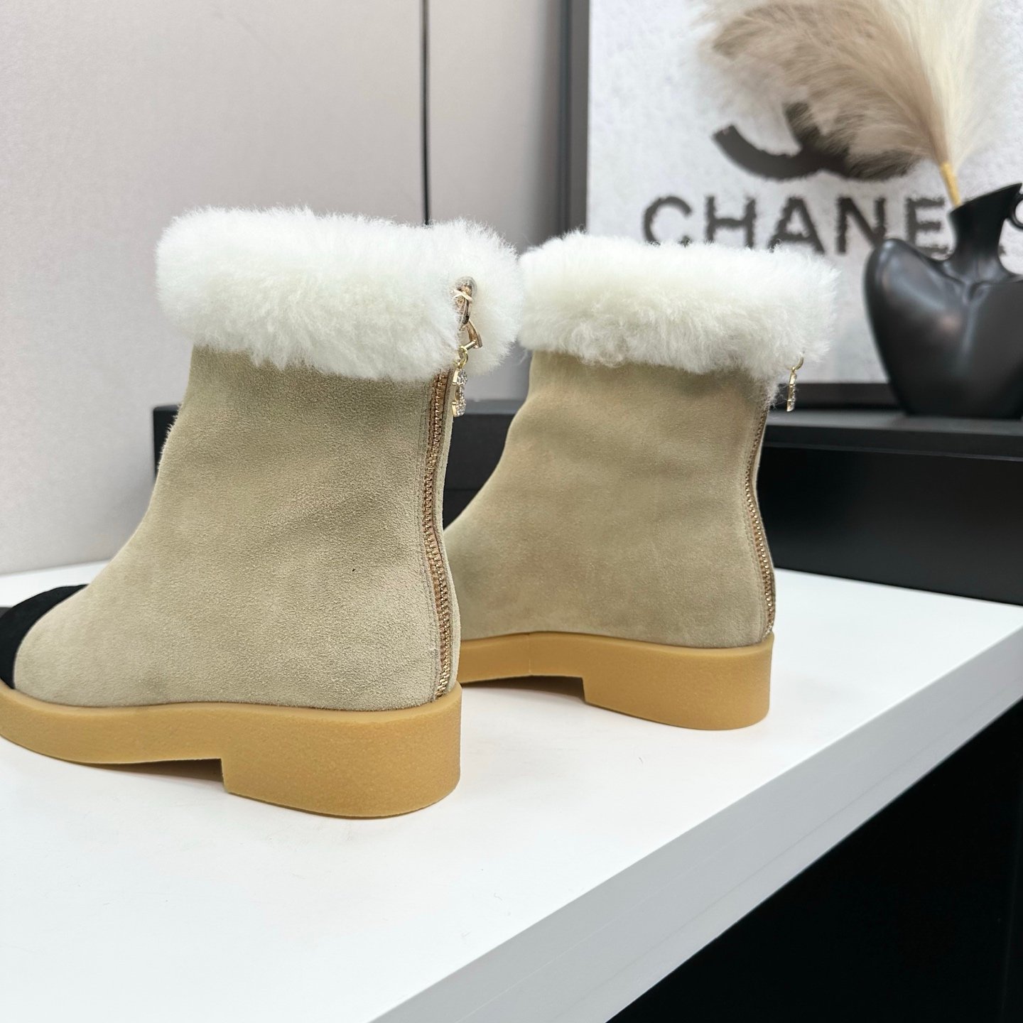 Chanel Shearling Sheepskin High Boots B6012803 - Image 5