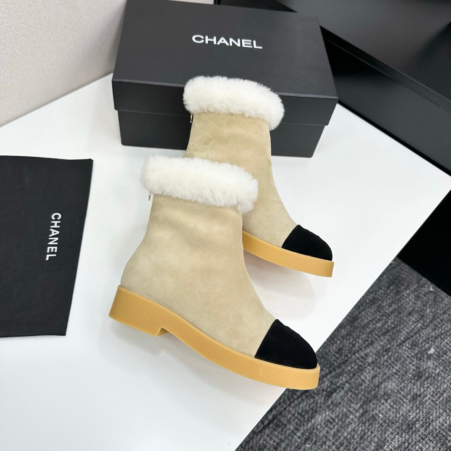 Chanel Shearling Sheepskin High Boots B6012803 - Image 6