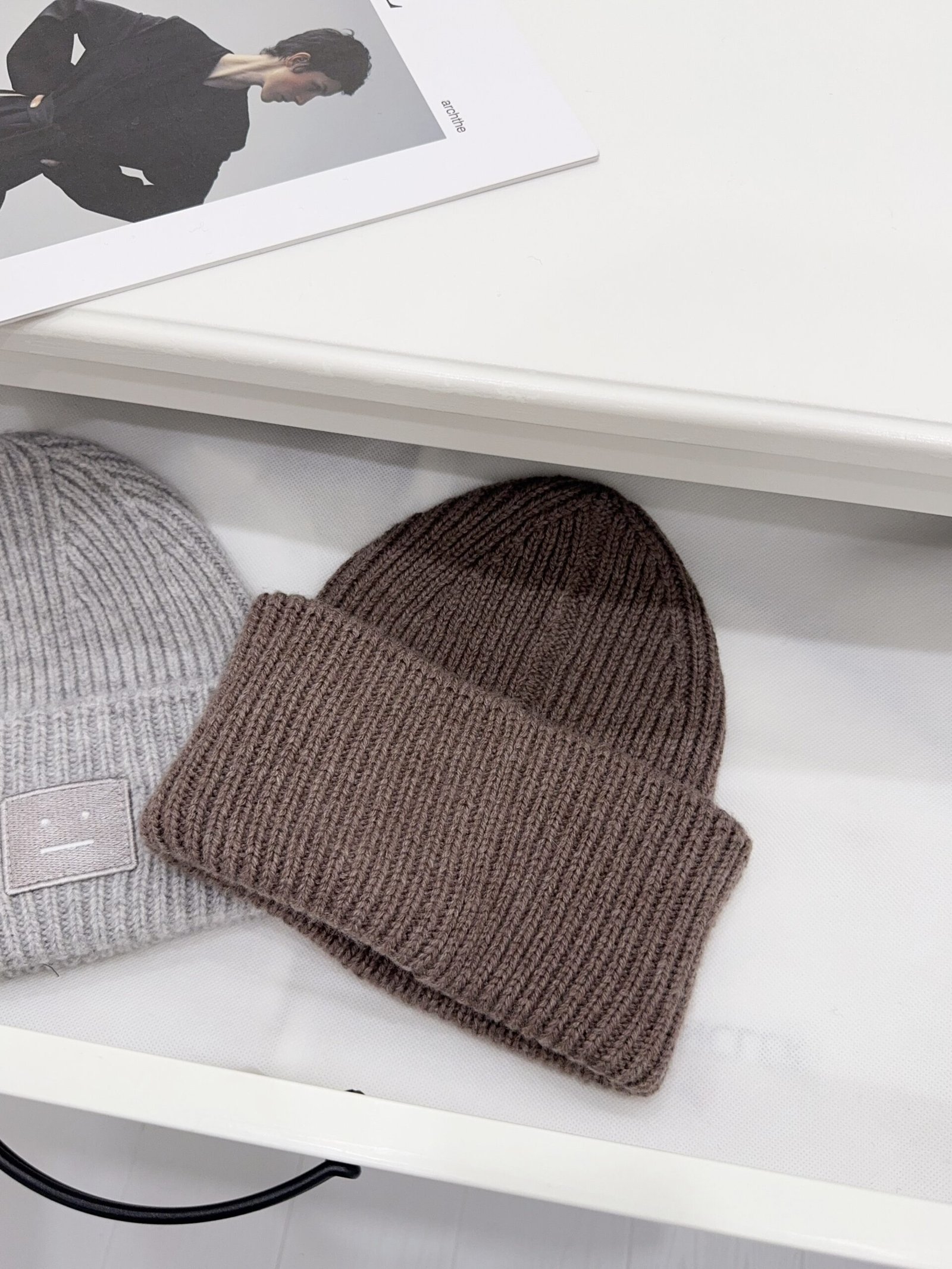 Acne Studios - Ribbed face logo beanie B6013006 - Image 6