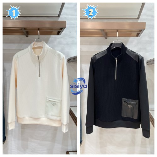 Prada wool blend pullover knit hoodie M6020602