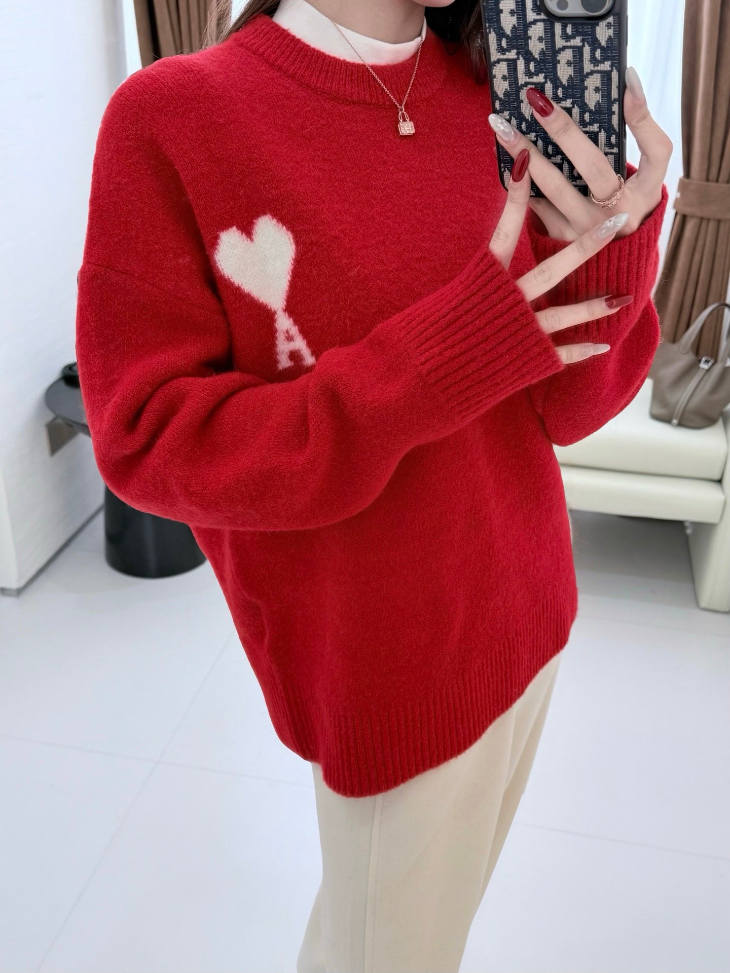 AMI Paris Ami De Coeur Alpaca-Wool Sweater W6020205 - Image 9