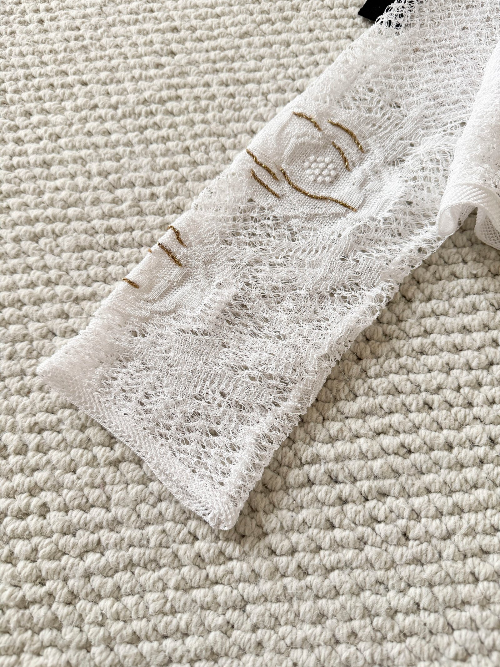 Chanel Tea Rose Hollowed-out Knitted Short Blouse W6020208 - Image 5