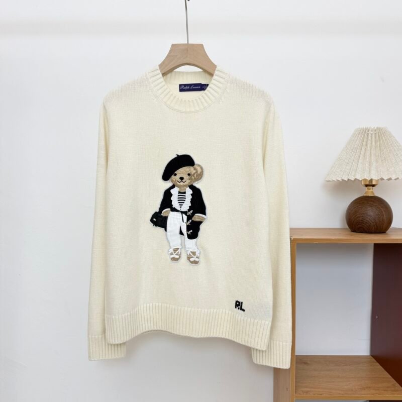 RL Round-neck Heavyweight Patch Embroidered Bear W6020304