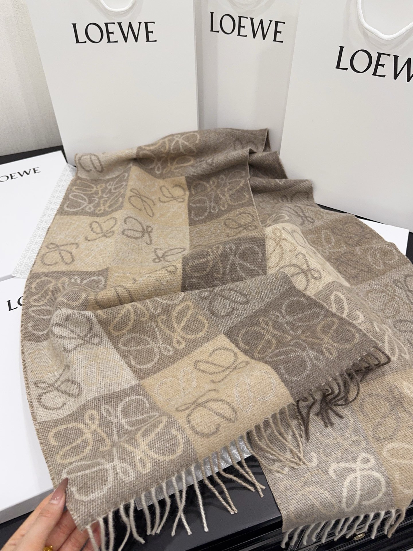 LOEWE Fringed intarsia wool W6020306 - Image 5