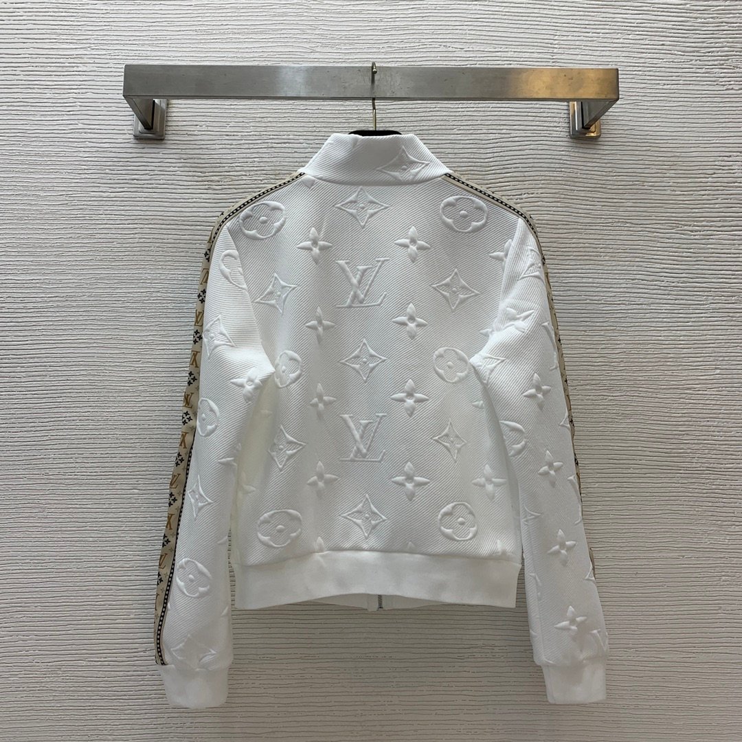 LV Three-Dimensional Embossed Side-By-Side Color-Contrasting Patchwork Fashion Casual Sports Set W6020403 - Image 3