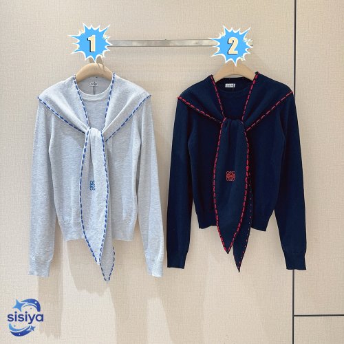 LOEWE Tie-detail embroidered knitted top W6020408