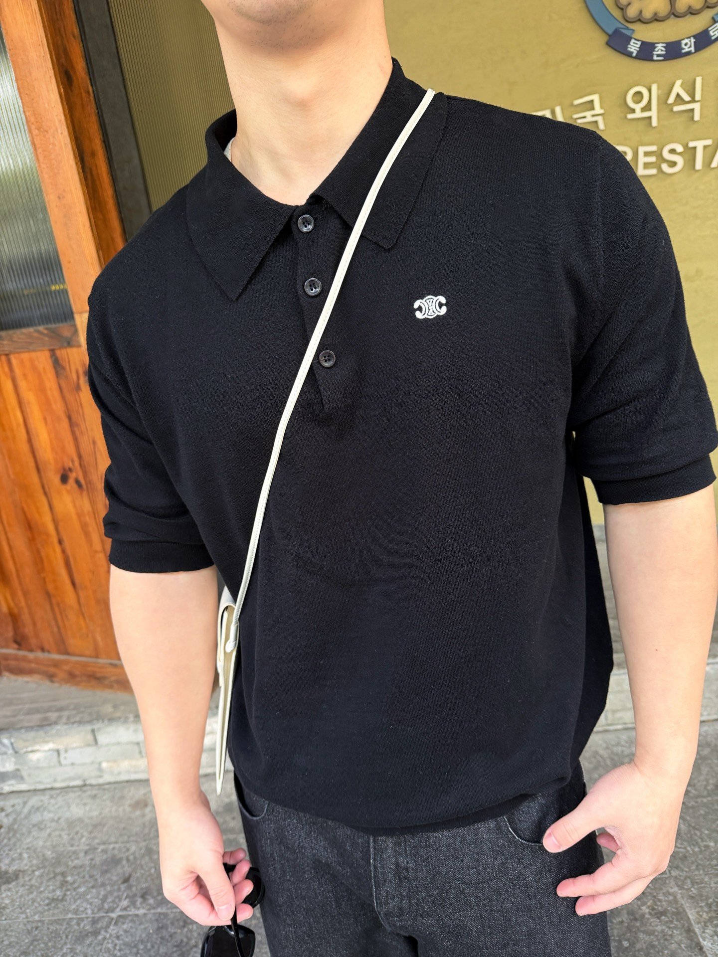 CELINE Triomphe Polo in Fine Cotton M6020407 - Image 9