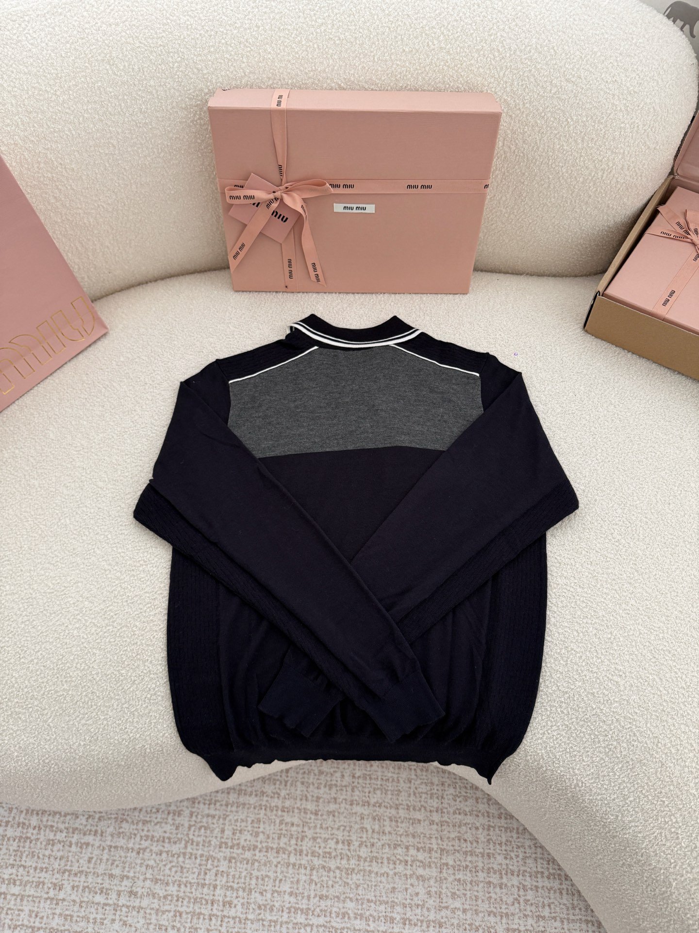 Miumiu Patterned Half-Zip Knitted Sweater W6020502 - Image 3