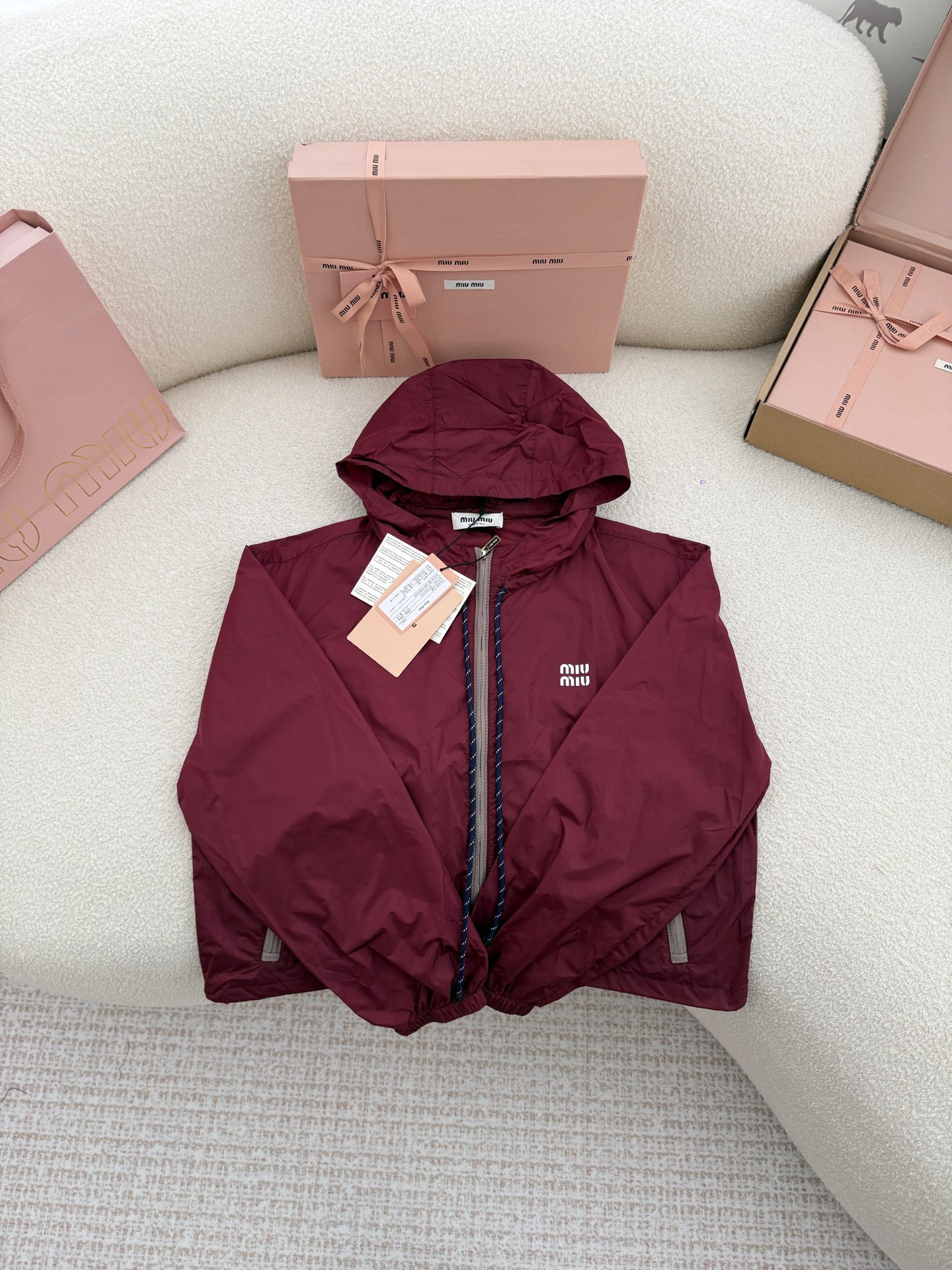 Miumiu hooded zipper coat W6020503