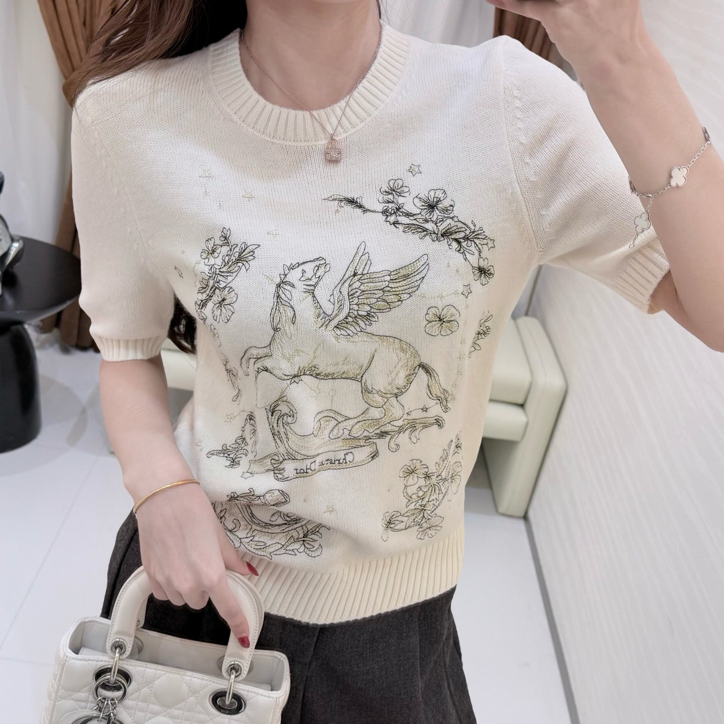 Dior Embroidered Sweater Cashmere W6020506 - Image 9