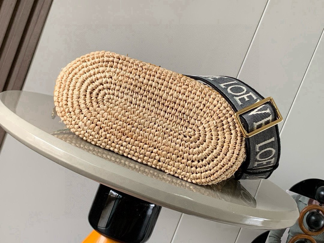 Loewe Paula's Ibiza Slit Mini raffia tote bag B6020507 - Image 4