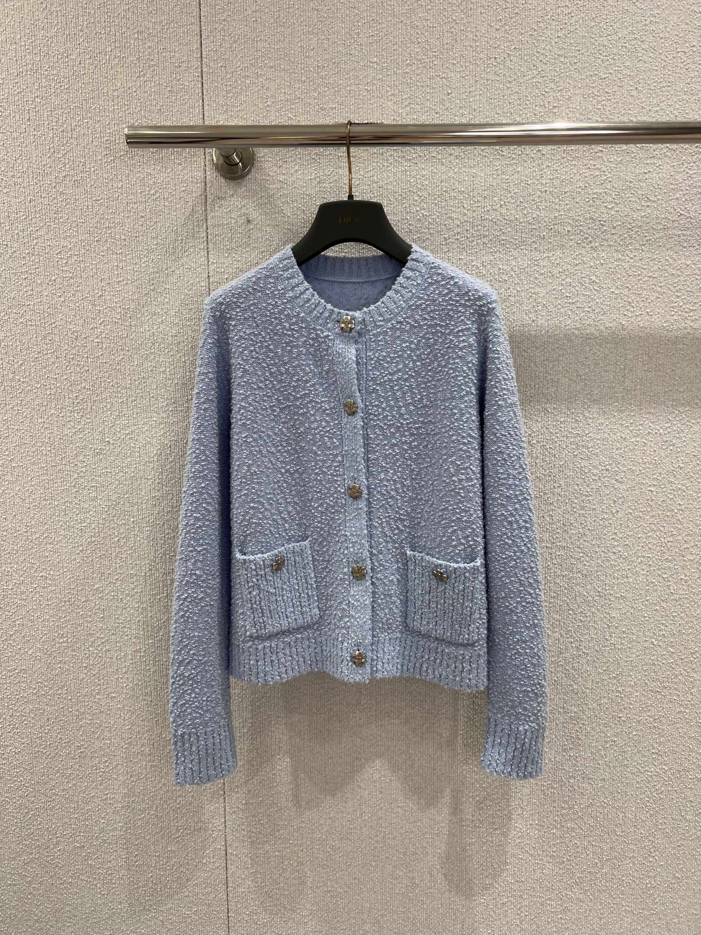 Dior Textured Round-neck Knitted Wool Sweater W6020603