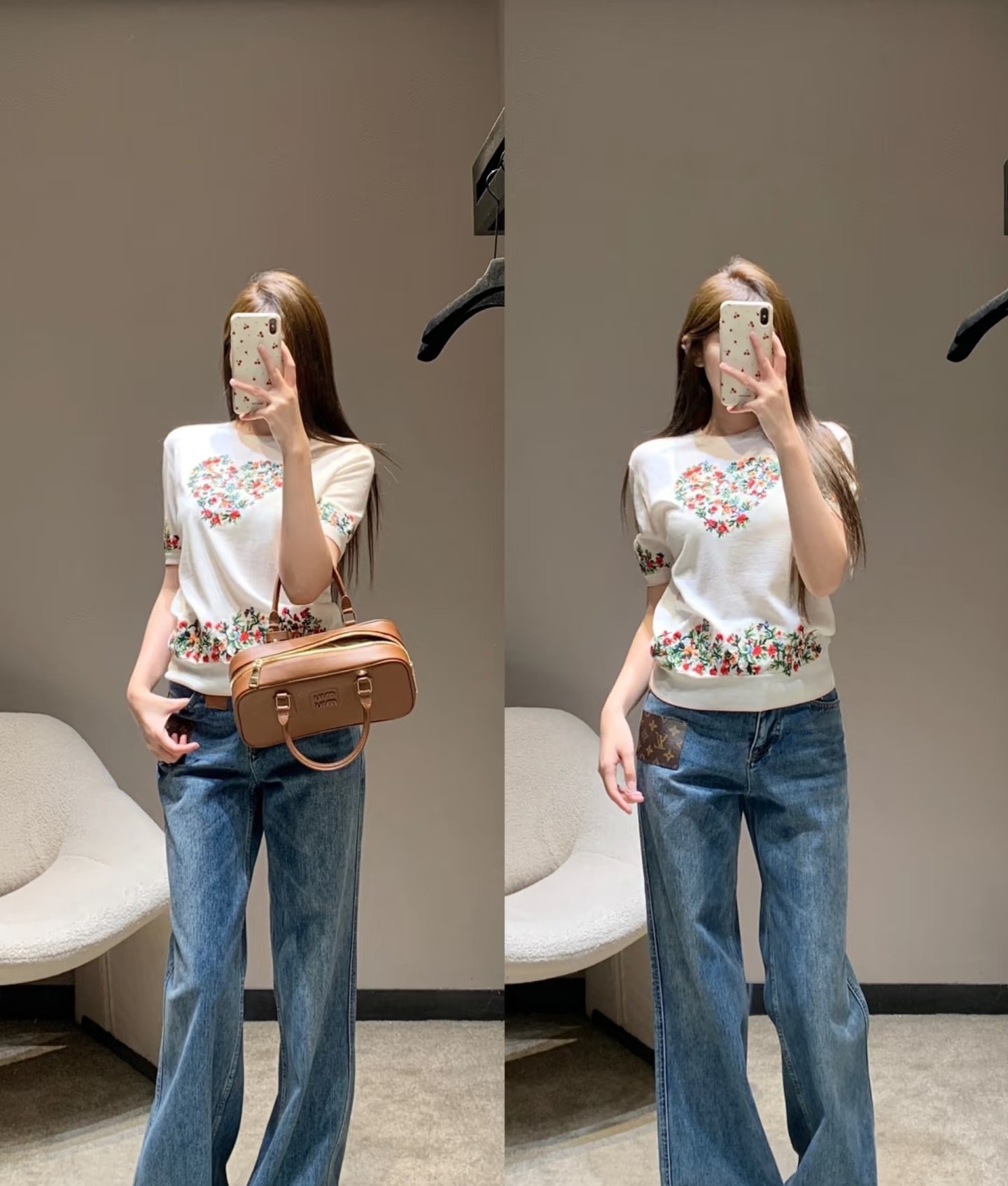 Dior Dioramour Short-Sleeved Embroidered Sweater W6020701 - Image 9