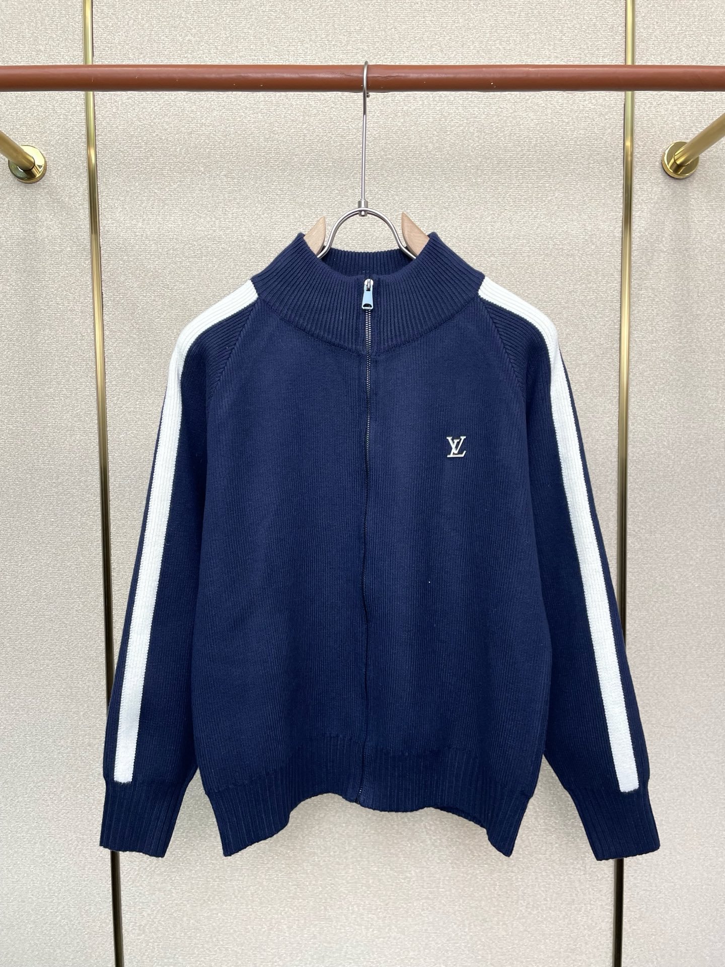 Louis Vuitton dark blue all-zipper wool blend sports shirt M6020703
