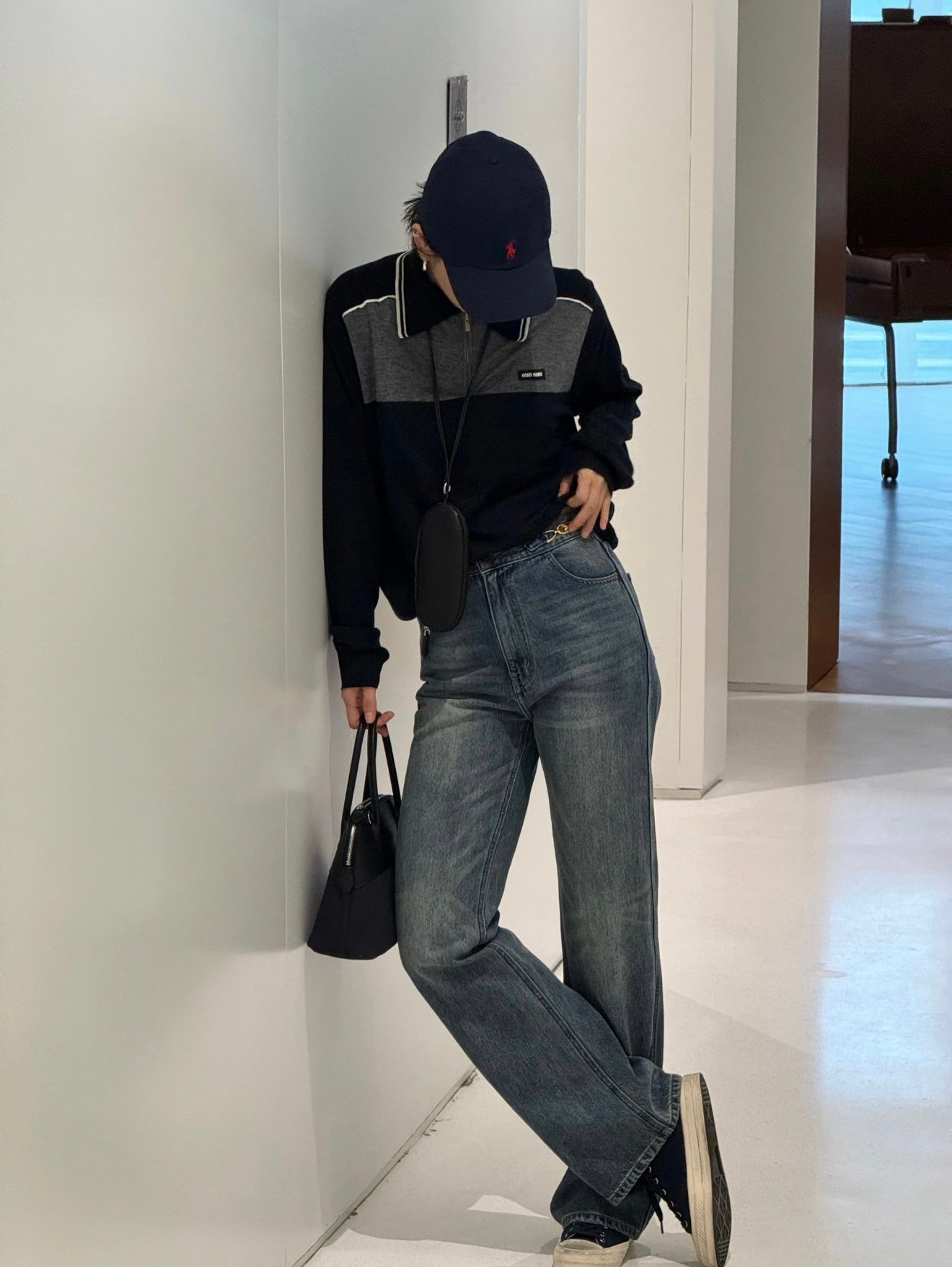 Miu Miu Blue/slate Gray Cotton And Silk Polo Shirt W6020906 - Image 4
