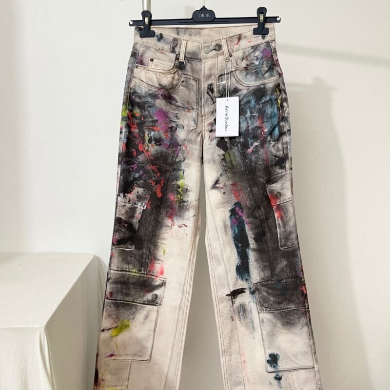 Acne Studios' 3D Printed Graffiti Hand-Drawn Denim Pants M6021404