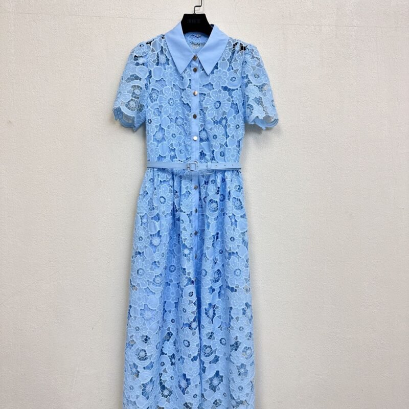 Self-Portrait Hollow Embroidery Bodycon Long Dress W6021402