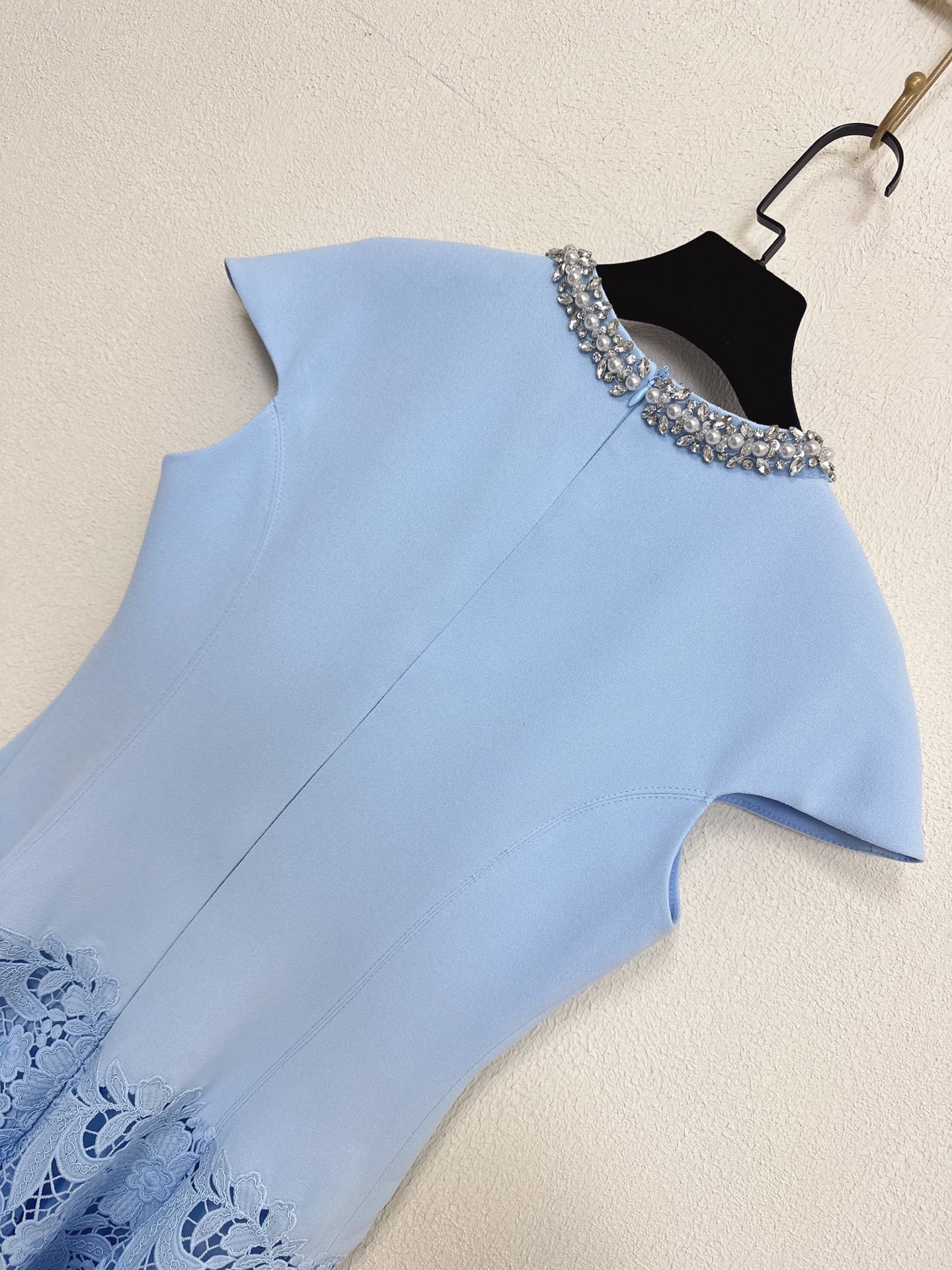 Self-Portrait Blue Lace Tight-Fitting A-Line Skirt with Waist-Spinning Effect W6021404 - Image 3