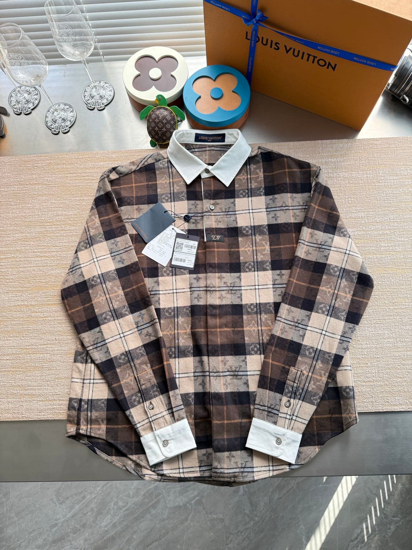 Louis Vuitton check jacquard long-sleeved shirt W6021602