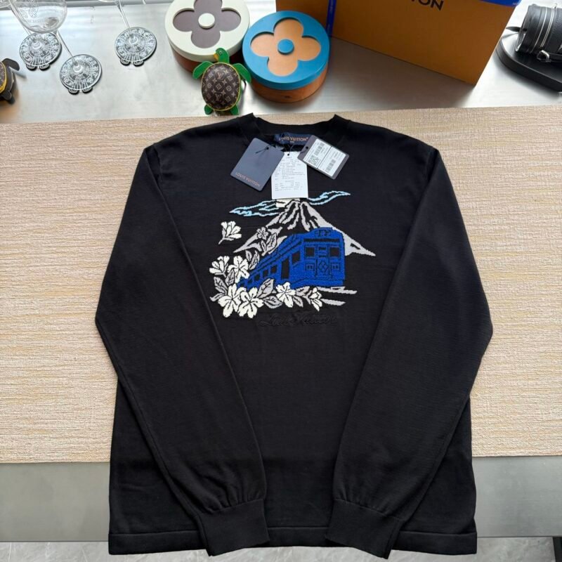 Louis Vuitton jacquard-embroidered letter logo crewneck knit shirt M6021502