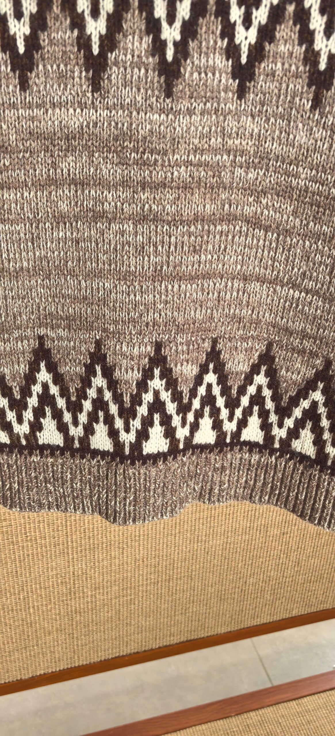 RL Fer Island Jacquard Round Neck Knitted Cardigan W6022106 - Image 3