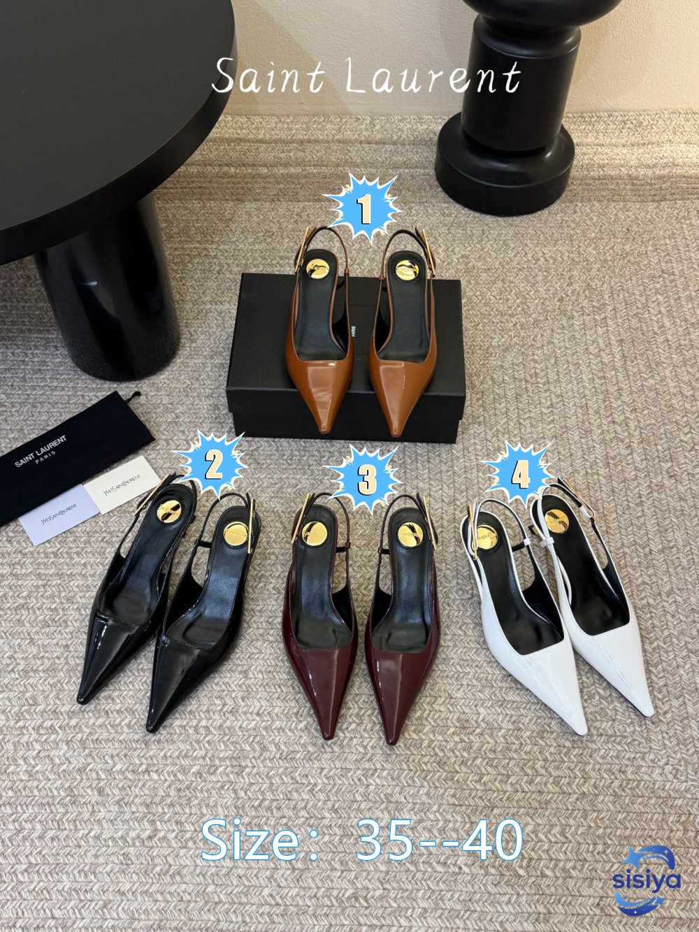 Saint Laurent Lee Slingback Buckle Pumps B6022507