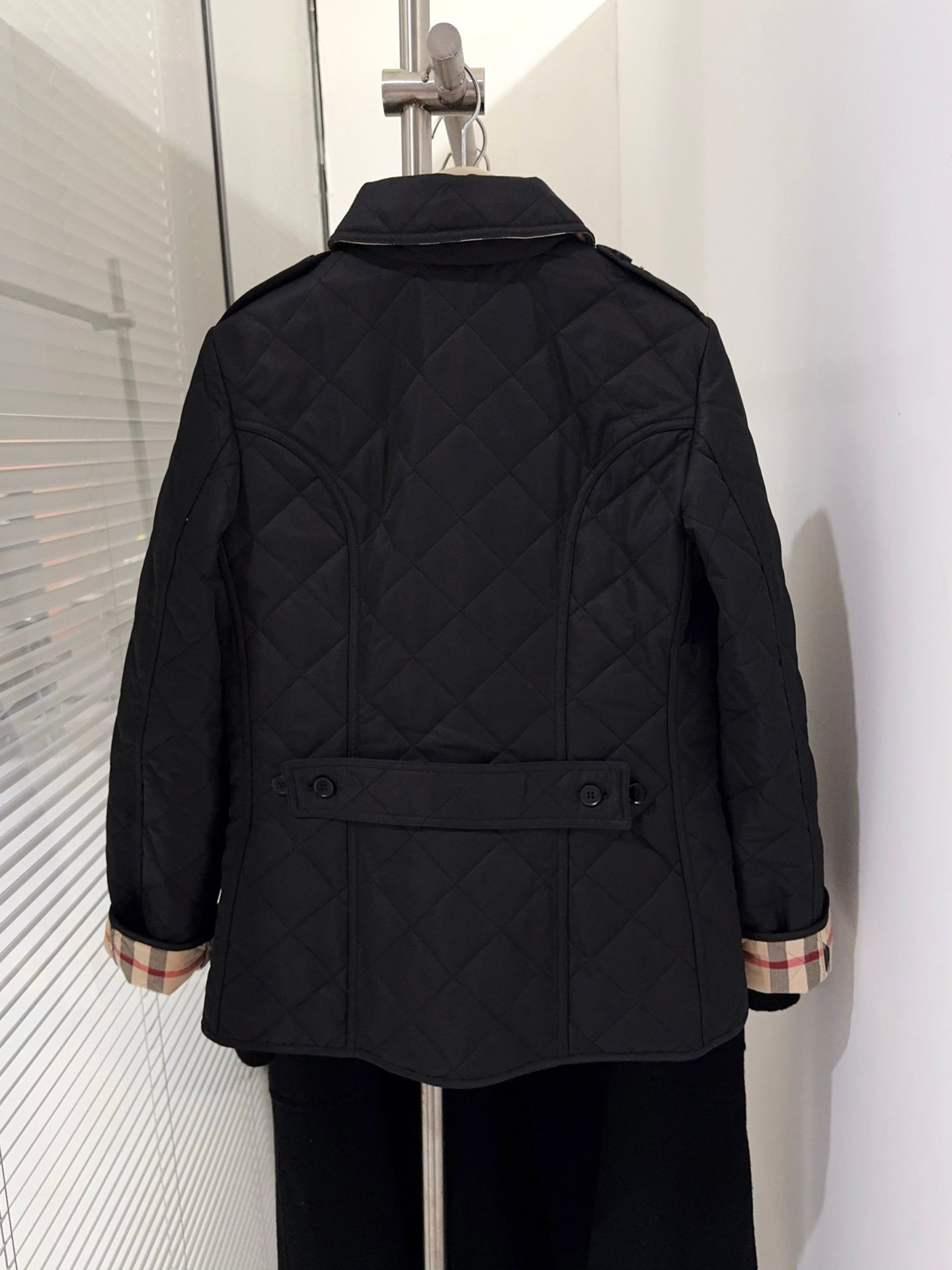 Burberry Black Quilted Pea Coat W6022602 - Image 3