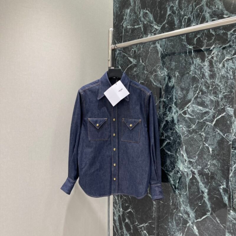 CELINE shirt in denim - DARK RINSED W6022608