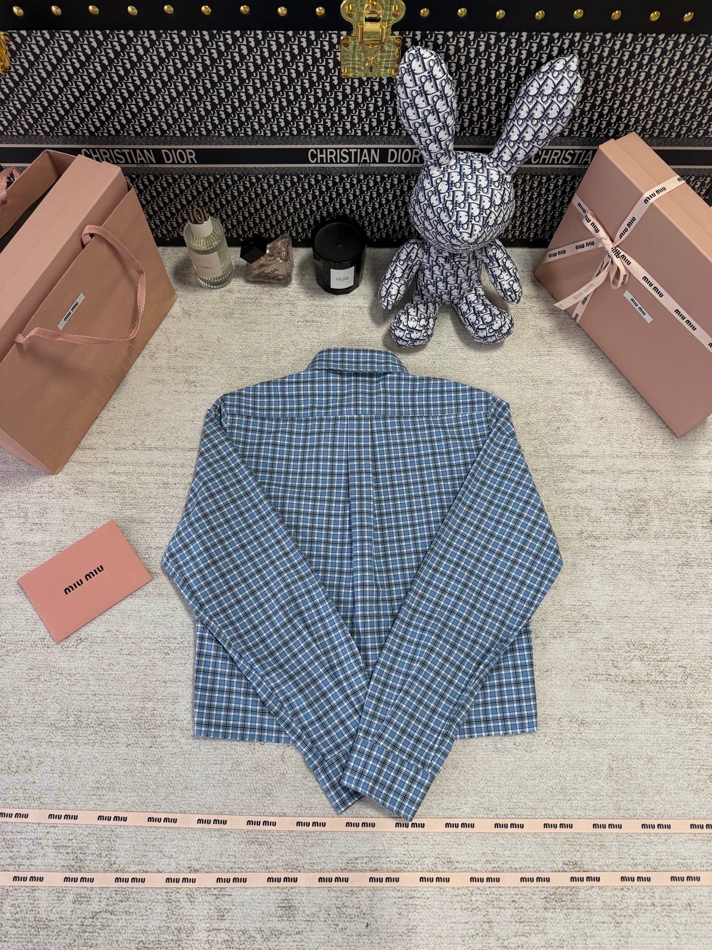 MIUMIU check-patterned chiffon blouse W6022703 - Image 3