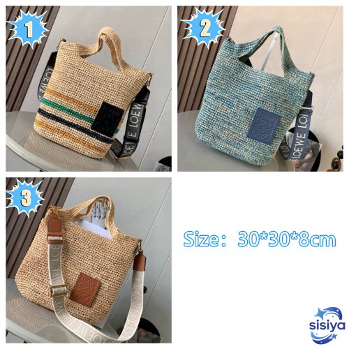 Loewe Paula's Ibiza Slit Mini raffia tote bag B6020507