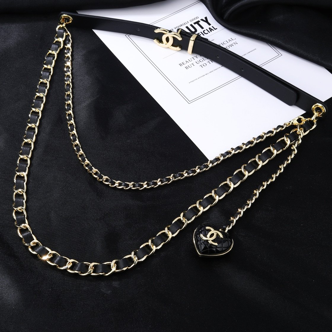 Chanel classic chain leather belt B6030108 - Image 2