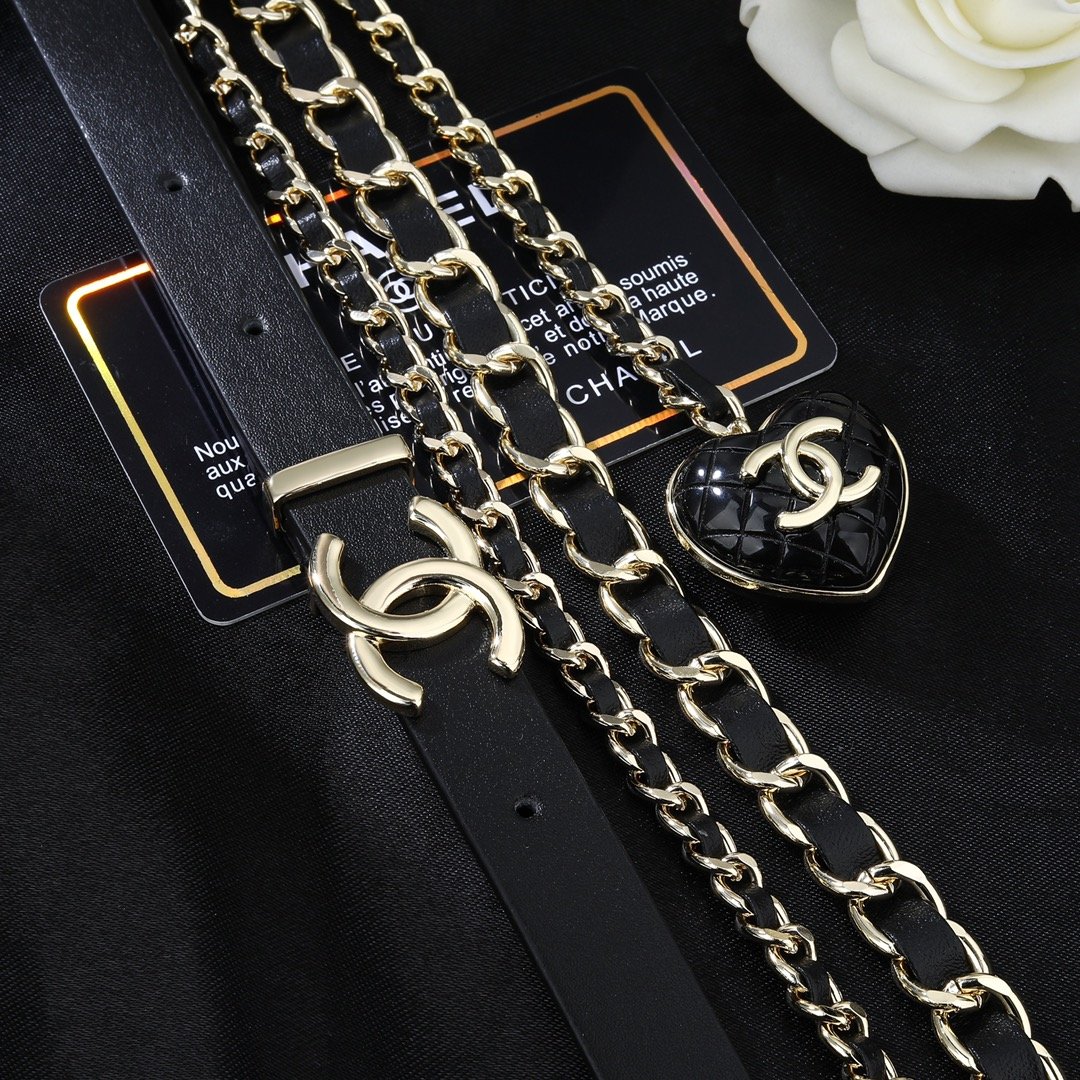 Chanel classic chain leather belt B6030108 - Image 4