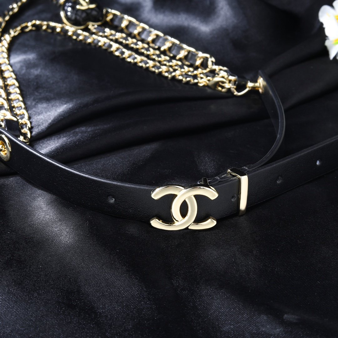 Chanel classic chain leather belt B6030108 - Image 6
