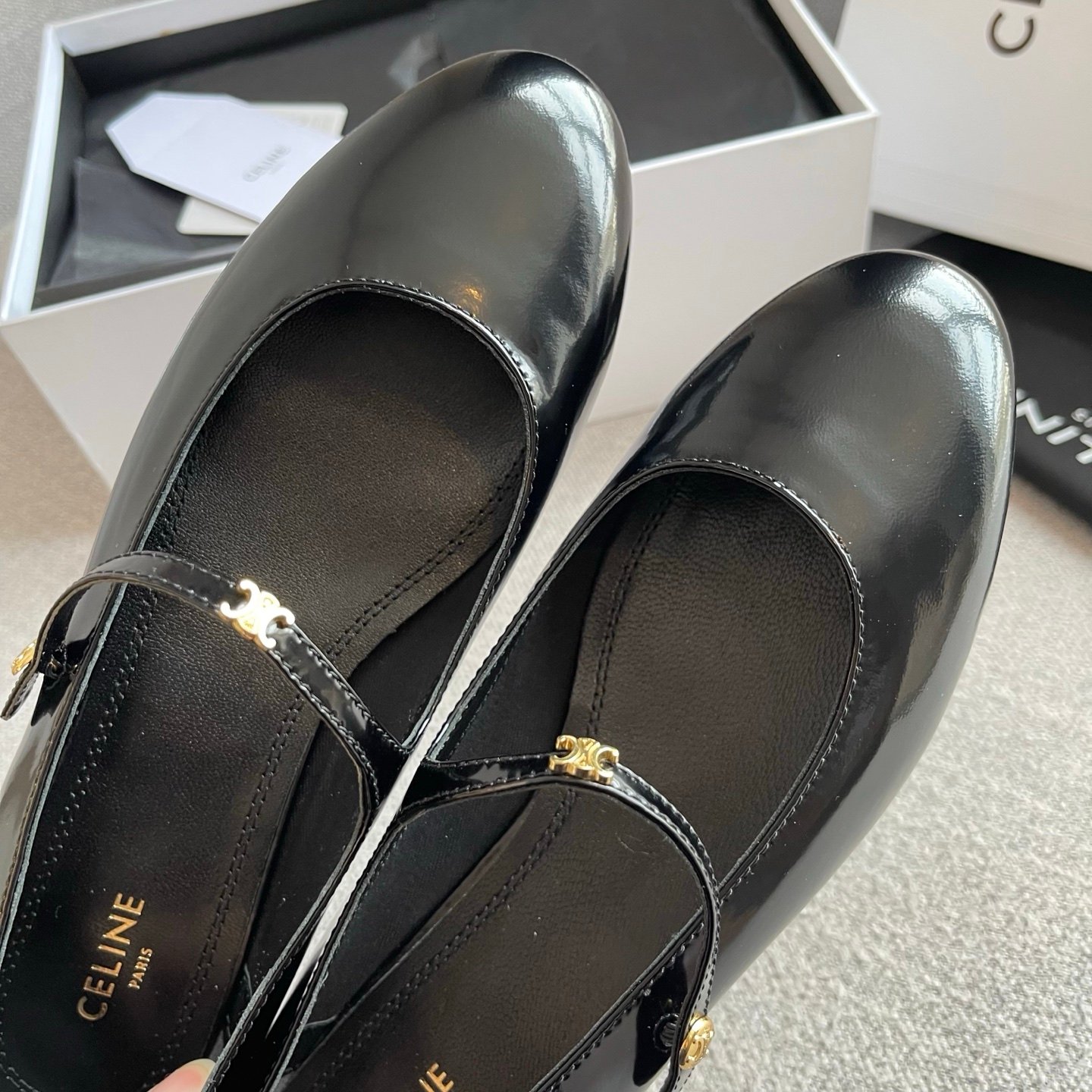 CELINE CITY BALLERINA IN GLOSSY CALFSKIN B6030604 - Image 5